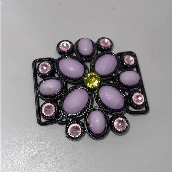 Elegant Purple and Yellow Gemstone buckle - Picture 4 of 5